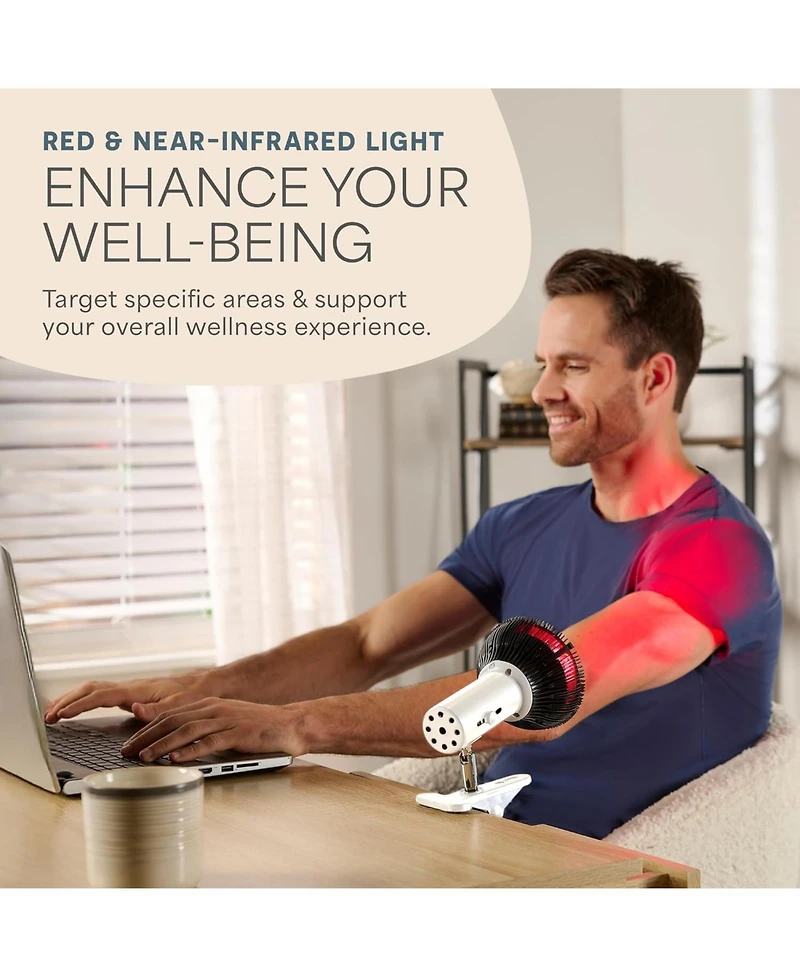 LifePro InfraGlow Red & Near Infrared Light Therapy Lamp – 18-led Clip-On Infrared Lamp for Body, Pain Relief, Skin Wellness & At-Home Recovery