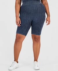 Full Circle Trends Trendy Plus Seamless Ribbed Pull-On Shorts