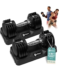 LifePro Adjustable Dumbbell Set or Single – Quick-Change Hand Weights, 25lb & 90lb Options – Space-Saving Dumbbells for Home Gym Strengt