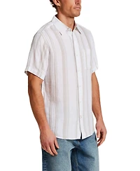 Weatherproof Vintage Men's Regular-Fit Stripe Button-Down 100% Linen Shirt