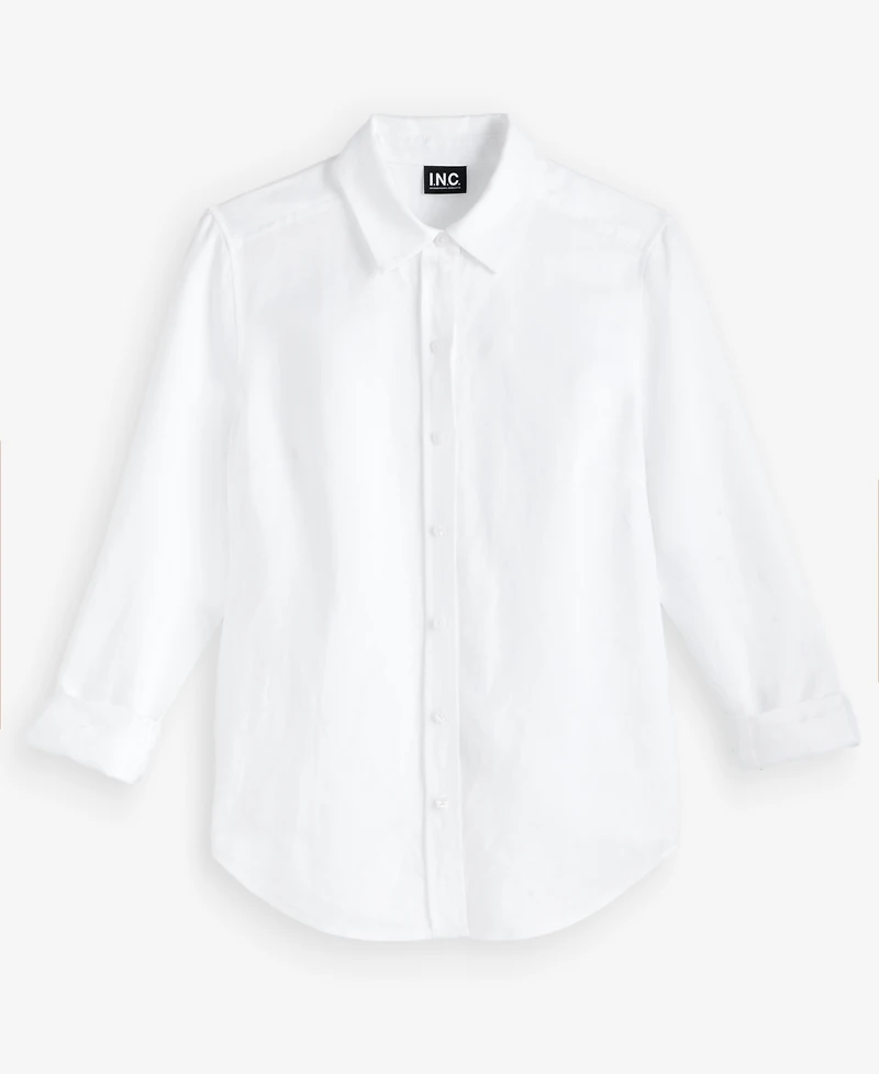 I.n.c. International Concepts Petite Button-Front Long-Sleeve Shirt, Macy's Exclusive
