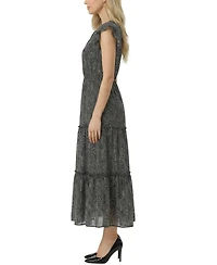 Ny Collection Women's Flutter-Sleeve Tiered Dress
