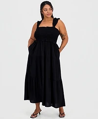 Full Circle Trends Plus Smocked Bodice Sleeveless Maxi Dress