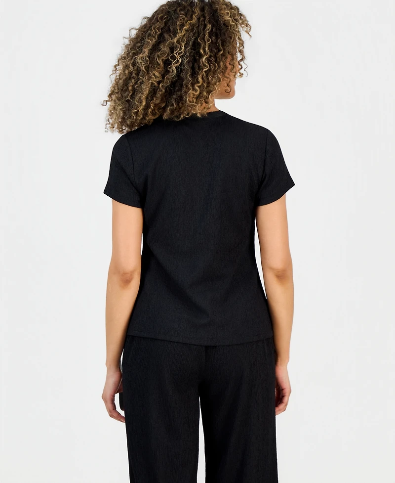 Anne Klein Essentials Petite Button-Front Blouse