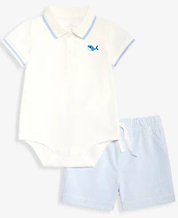 First Impressions Baby Boys' 3M-24M Polo Bodysuit & Seersucker Shorts, 2-Piece Set, Macy's Exclusive