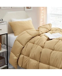 Snorze Cloud Comforter Set - Coma Inducer Ultra Cozy Bamboo - Oversized Comforter in New Wheat,Txl