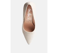 Elsie Canvas Block Heel Pumps