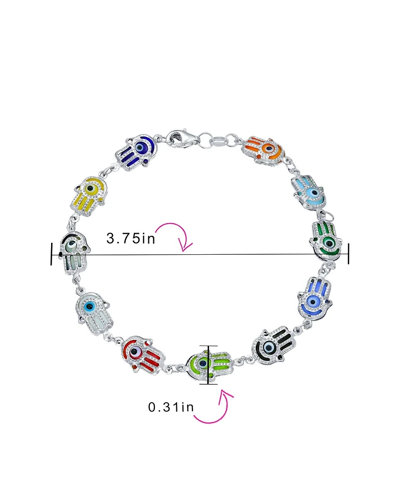 Bling Jewelry Delicate Strand Bracelet with Hamsa Hand & Evil Eye Charms in Sterling Silver