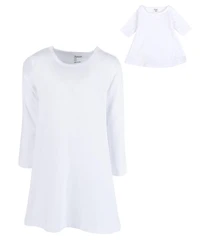 Leveret Little Girls 6-14 Matching Doll Long Sleeve Cotton Crew Neck A-Line Dress