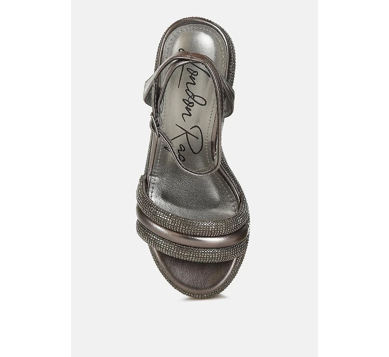 My Bliss Rhinestone Studded Wedge Sandals