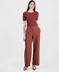 Tahari Asl Women's Mid-Rise Wide-Leg Pants