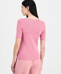Tahari Asl Women's Short-Sleeve Sweater T-Shirt
