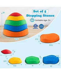 Mecale 5-Piece Kids Stepping Stones Stackable Round River Stone Set for Indoor & Outdoor Play