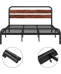 gaomon Bed Frame with Headboard and Footboard, with Under Bed Storage, All-Metal Support System, No Box Spring Needed, Easy Assembly