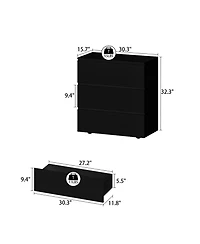 Homsee Nightstand with 3 Drawers,Bedside table,Chest Nightstands