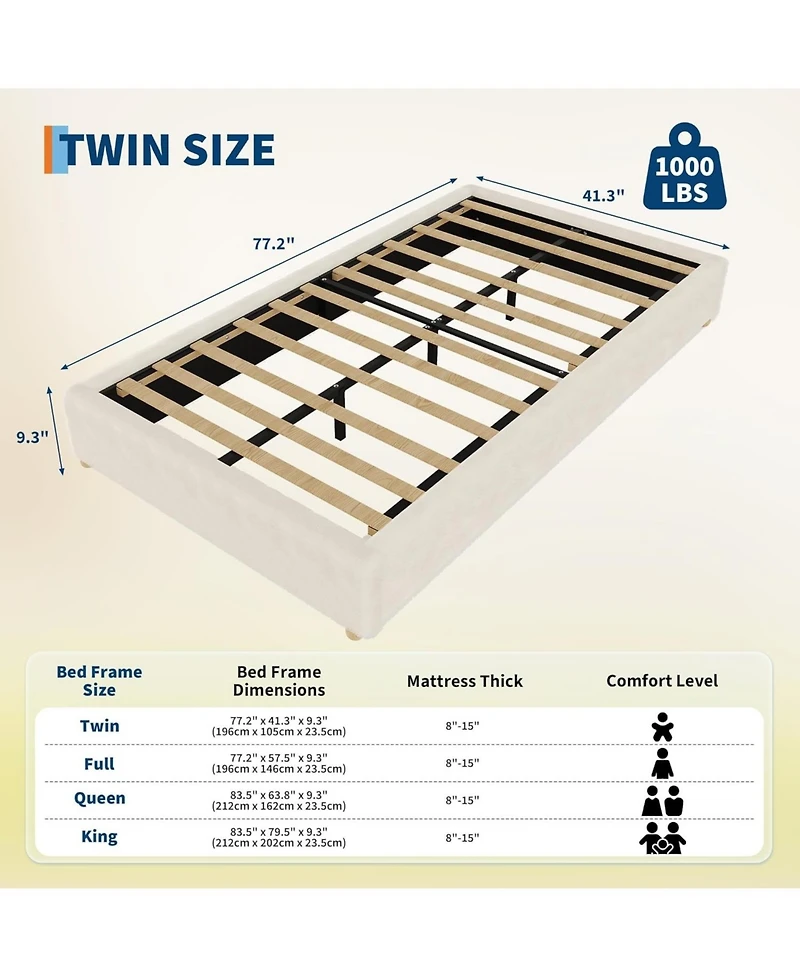 gaomon Twin Size Cloud Bed Frame