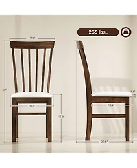 Homcom Farmhouse Wooden Dining Chairs Set of 4