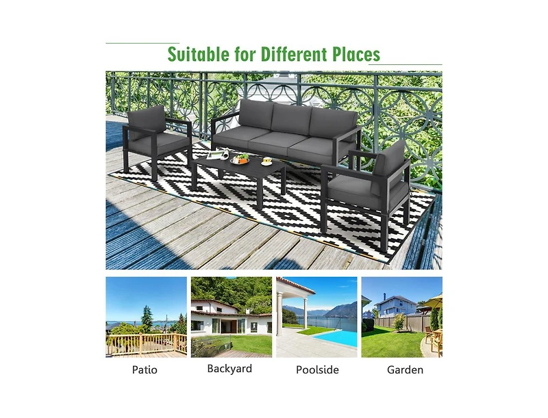 Slickblue Outdoor 4-Piece Patio Furniture Set for Backyard or Poolside