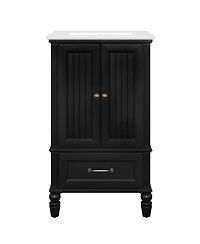 Sillysis Bathroom Vanity with Sink, Cabinet Doors and Drawer, Magnetic Door Adjustable Feet for Small Bathrooms-Sillysis