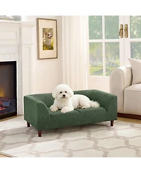 6thdruple Modern Olive Green Pet Sofa Bed with Armrests and Backrest for Medium and Small Breeds