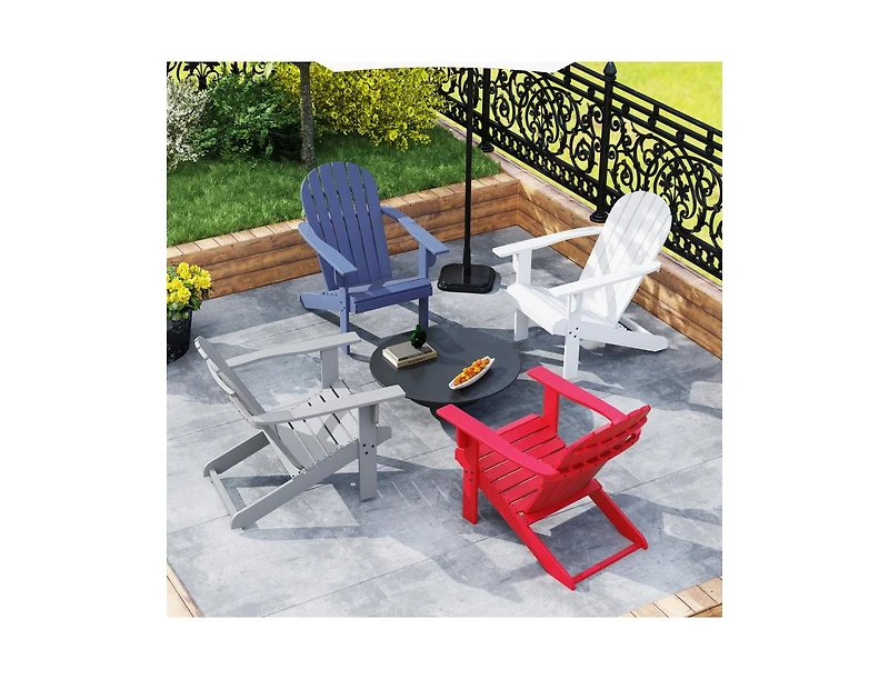 Acacia Wood Adirondack Patio Chair with Slanted Seat