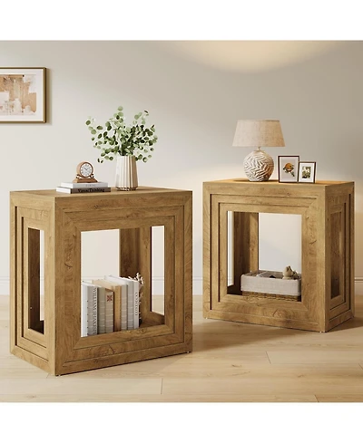 Tribesigns Square Side Table, for Living Room & Bedroom