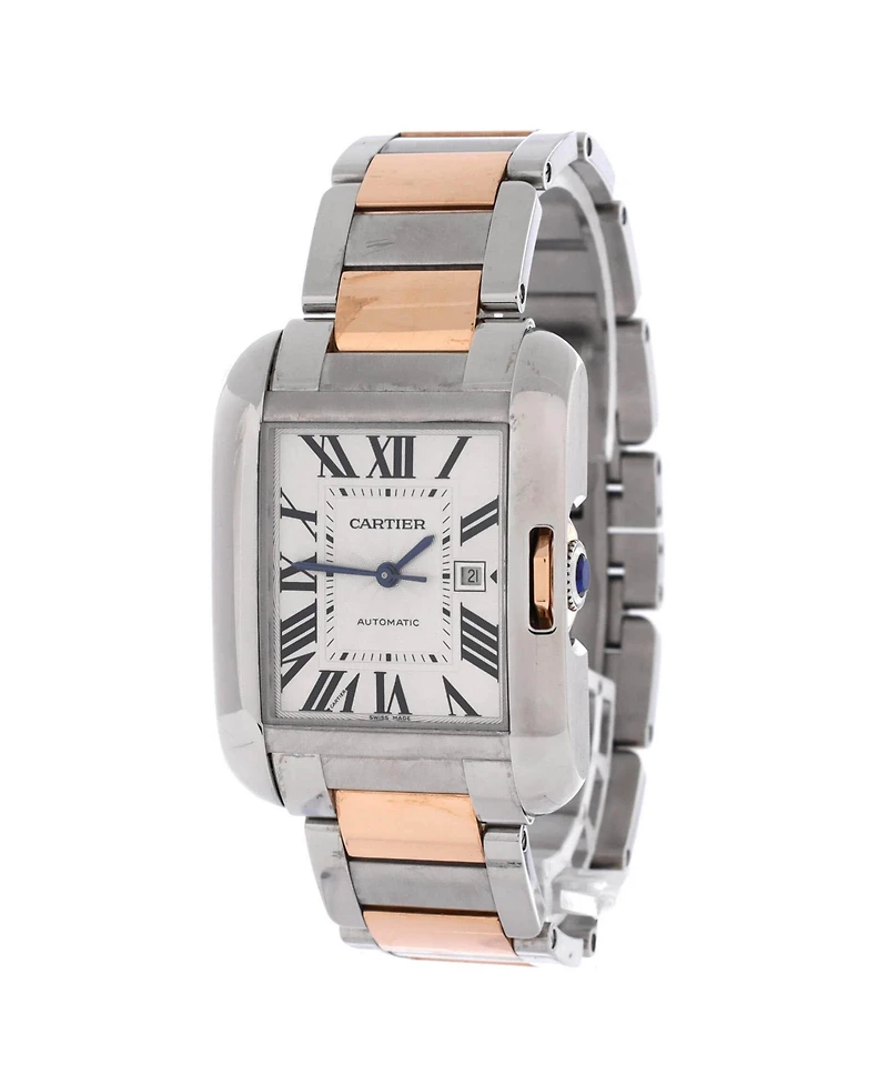 Pre-Owned Cartier Tank Anglaise Automatic Watch in Stainless Steel and Rose Gold 30mm
