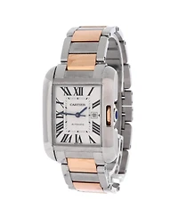 Pre-Owned Cartier Tank Anglaise Automatic Watch in Stainless Steel and Rose Gold 30mm