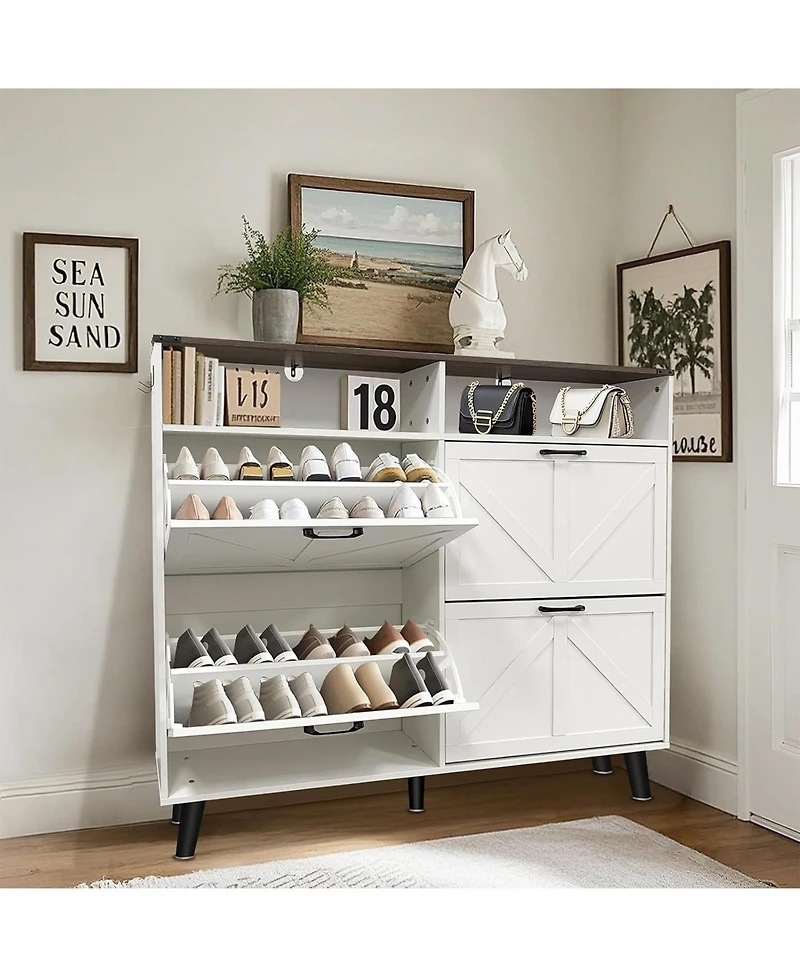 gaomon Double Shoe Cabinet Durable Storage Solution for Home Organization Compact and Stylish Design Perfect for Entryway or Bedroom