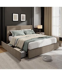 gaomon Platform Bed with 4 Storage Drawers