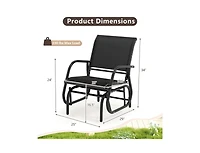 Slickblue Outdoor Single Swing Glider Rocking Chair with Armrest