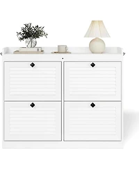 gaomon Large Shoe Storage Cabinet with 4 Flip Drawers Slim Shoe Organizer with Wooden Legs Freestanding Hidden Shoe Rack for Entryway Hallway Bedroom