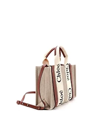 Pre-Owned Chloe Small Woody Convertible Tote Canvas with Leather