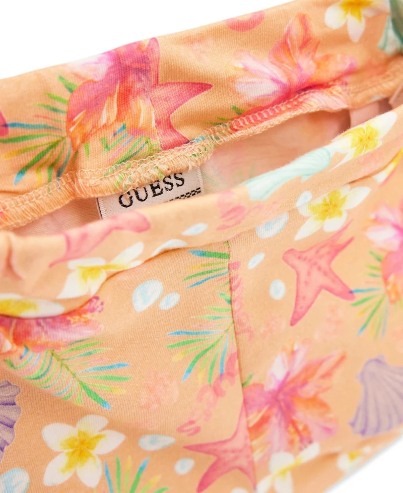 Guess Baby Girls' Tropical Print Stretch Jersey Short-Sleeve Bodysuit and Shorts, 2-Piece Set