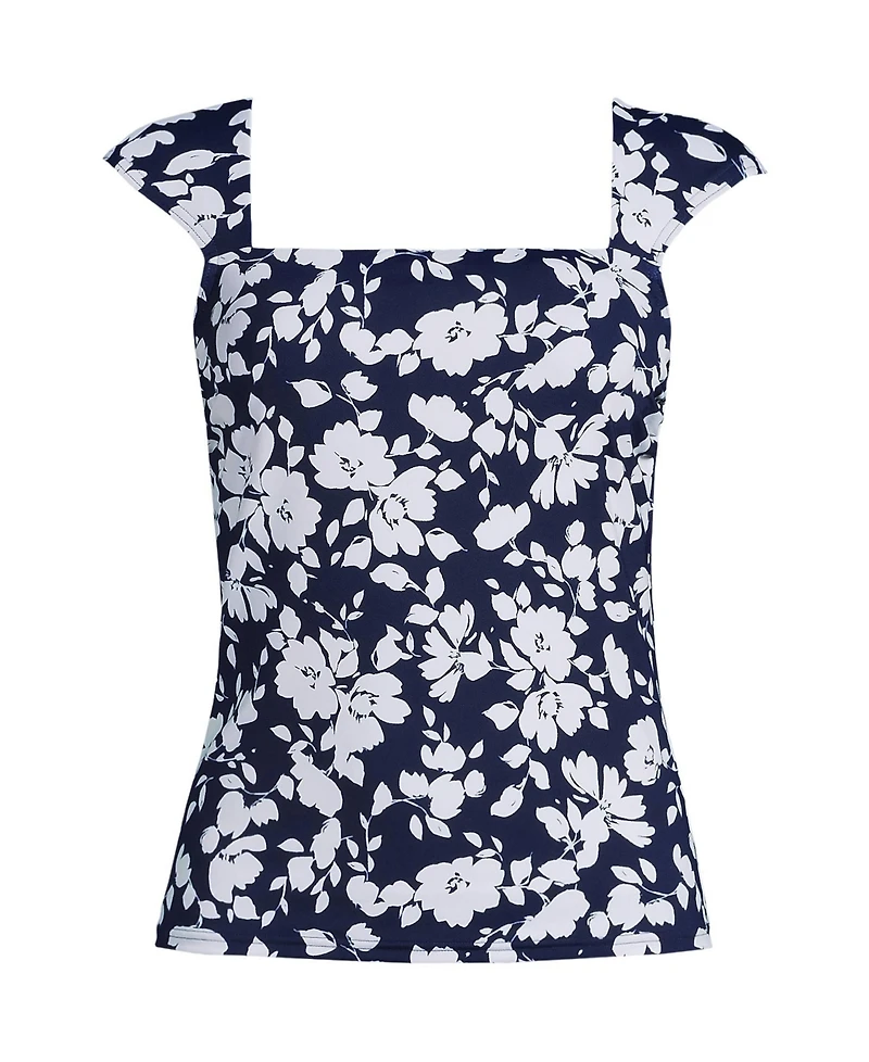 Lands' End Women's Plus Square Neck Underwire Tankini Top