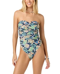 O'Neill Women's Mermaid Floral Printed Ubud Sweetheart Neck One-Piece Swimsuit