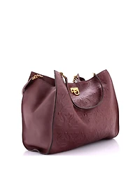Pre-Owned Salvatore Ferragamo Large Trifolio Tote Gancini Embossed Leather