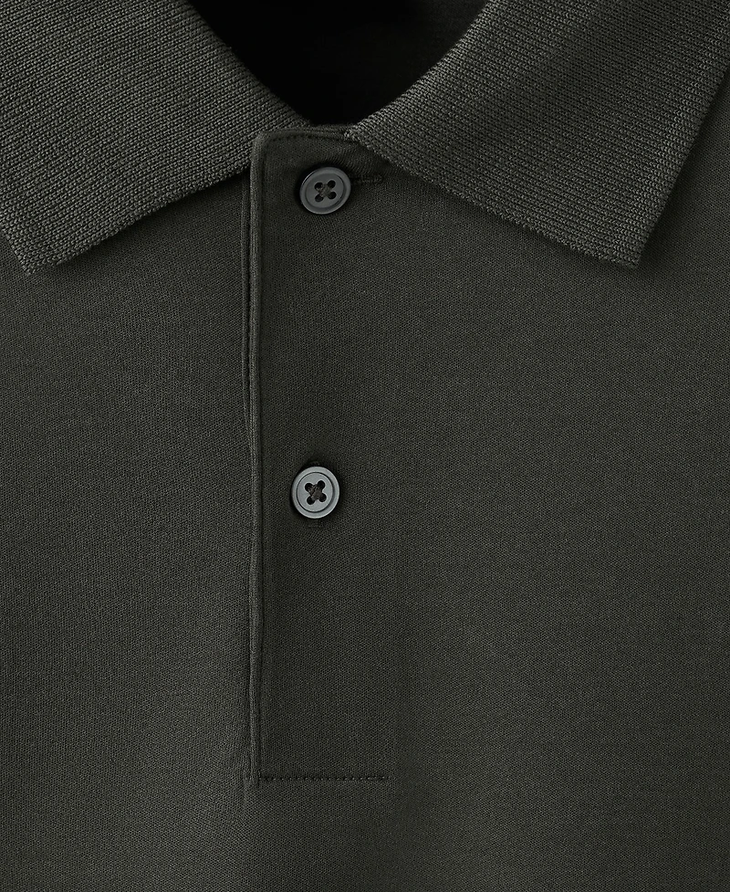 Mango Men's Cotton Fine-Knit Polo Shirt