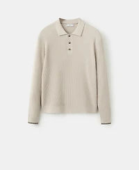 Mango Men's Cotton-Blend Braided Knitted Sweater