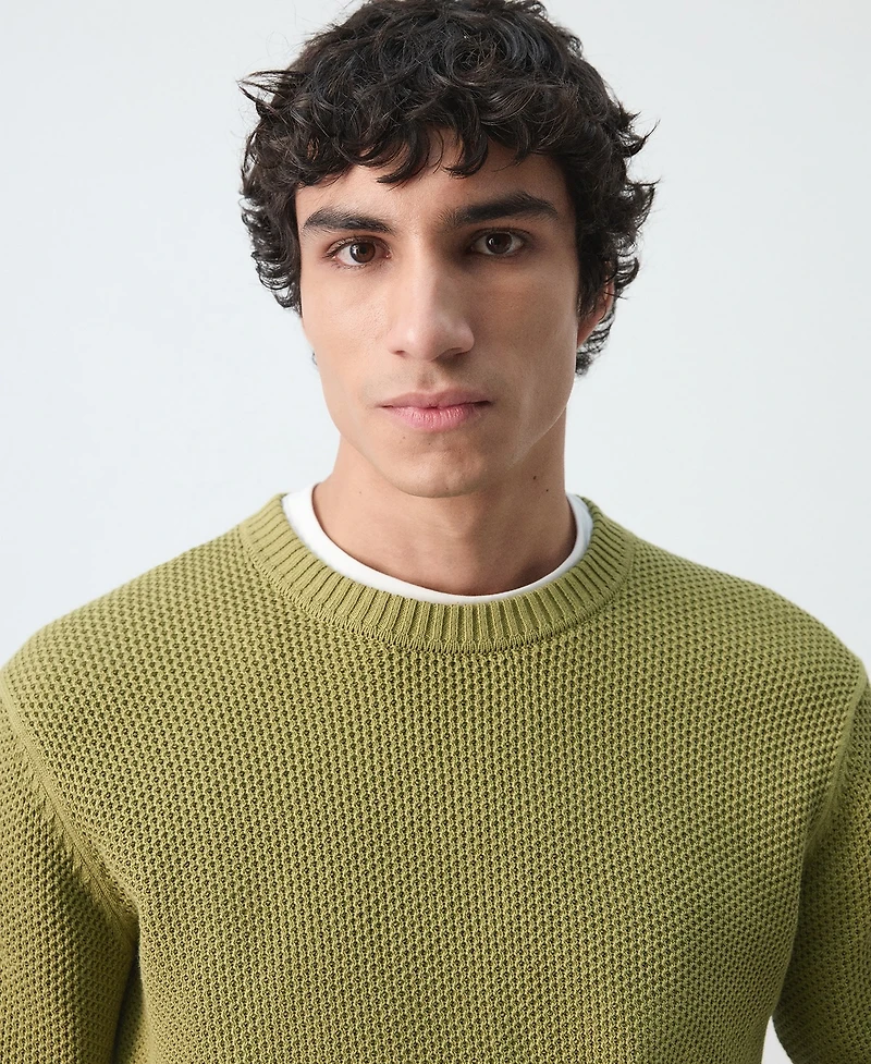 Mango Men's Medium-Knit Microstructure Sweater
