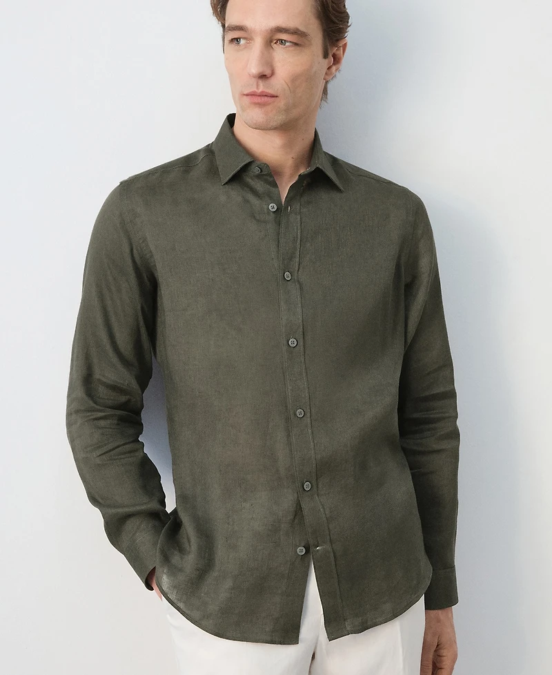 Mango Men's Regular-Fit Linen Shirt