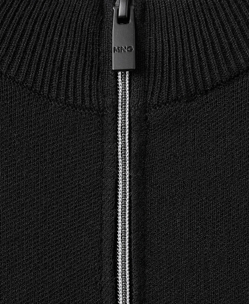 Mango Men's Comfort Stretch Knit Cardigan Sweater