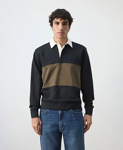 Mango Men's Cotton Polo Sweatshirt