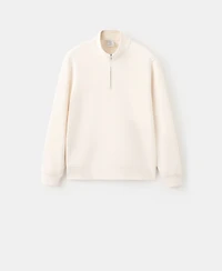 Mango Men's Cotton Zip-Neck Sweatshirt