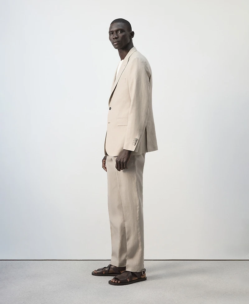 Mango Men's Amalfi Linen Slim-Fit Suit Pants