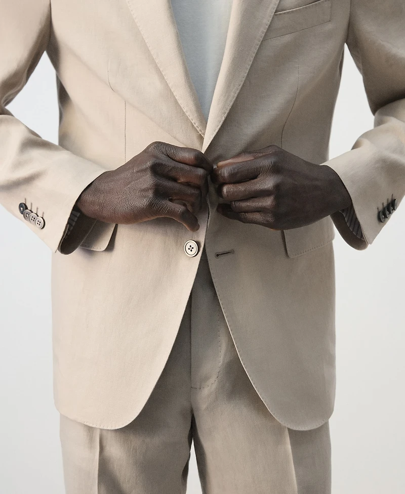 Mango Men's Amalfi Linen Slim-Fit Suit Blazer