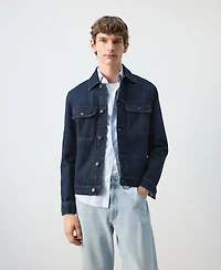 Mango Men's Cotton Pockets Denim Jacket