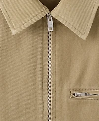 Mango Men's Corduroy Collar Denim Jacket