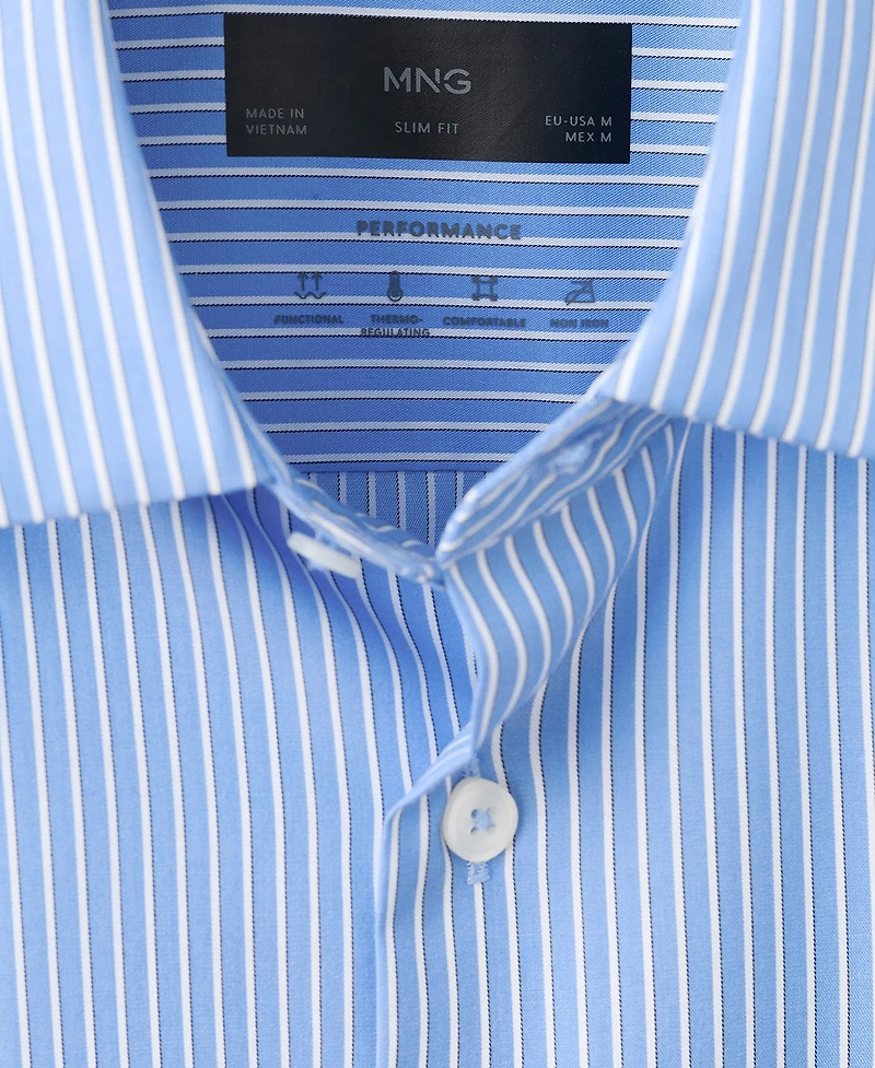 Mango Men's Slim Fit Non-Iron Striped Shirt