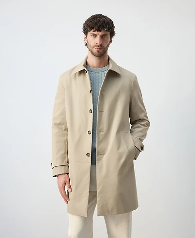 Mango Men's Water-Repellent Pockets Trench Coat